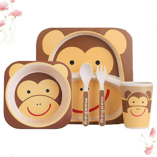 Toddlers Dining Set Kids Flatware Comfortable Touch 5Pcs For Picnic Travel