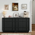 thumbnail image 6 of Aufeile Modern Sideboard, Buffet Cabinet with Adjustable Shelf, Farmhouse Accent Storage Cabinet for Kitchen, Living Room, Dining Room, Entryway, Black, 6 of 8