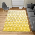 thumbnail image 2 of Abstract Turkish Area Rug, Retro Geometric Ombre Inspired Pattern Classic Curves Illustration, Soft Carpet for Living Room Decor with Distressed Look, 2.6' x 5', Earth Yellow, by Ambesonne, 2 of 4