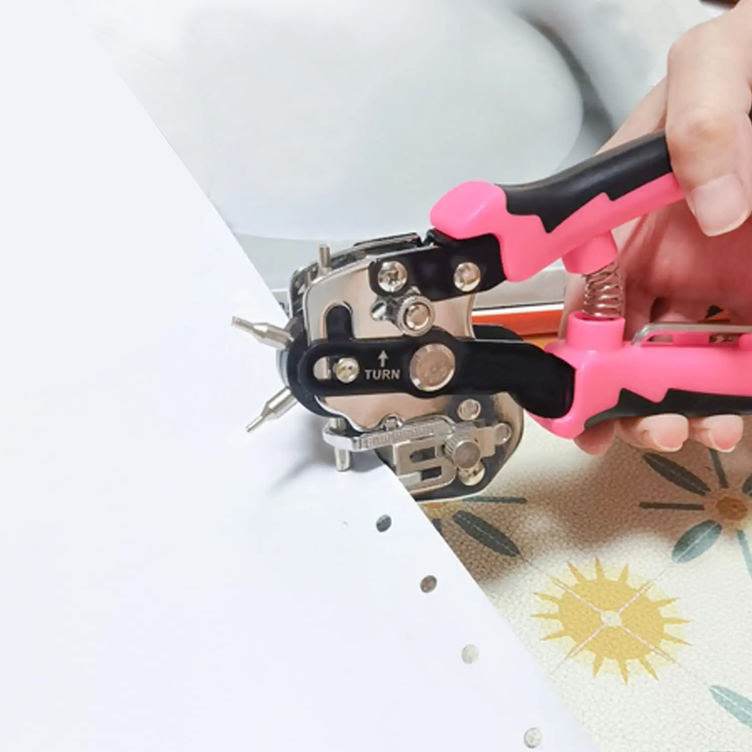 Leather Hole Punch, Heavy Duty Belt Hole Punch Plier with 6 Solid Holes for Belts, Watch Bands, Straps, Pet Collars, Saddles, Shoes, Fabric, DIY Home or Christmas Craft Projects