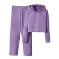 thumbnail image 5 of LTTVQM Kids Girls Sweater Set 11-12 Winter Two Piece Outfits Casual Long Sleeve Ribbed Knit Pullover Solid Color Warm Long Pants Purple 11-12 Years, 5 of 5