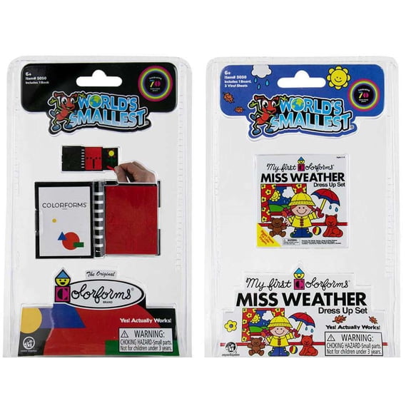 Collectible World's Smallest Colorforms & My First Colorforms Miss Weather Dress Up Set Set of 2