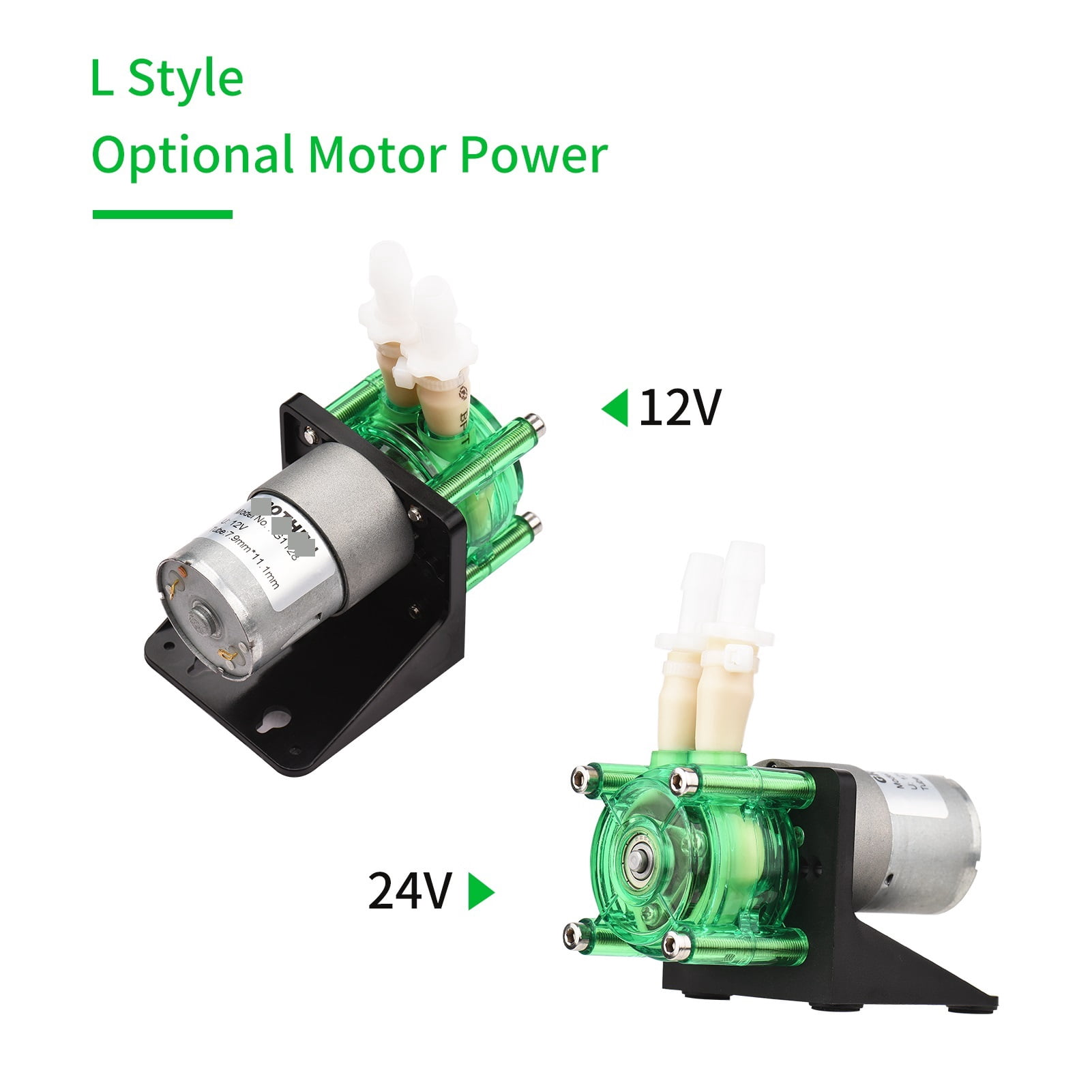 DC 12V/24V Dosing Pump Peristaltic Pump Mini Water Liquid Pump BPT Tube Self-Priming 700mL/min for Aquarium Lab L Panel Style ,Easy to Use