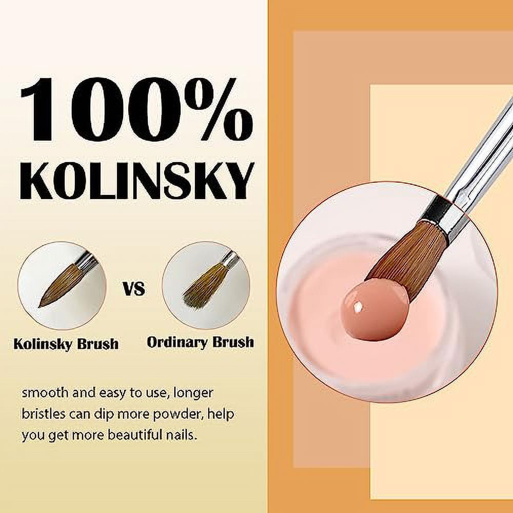 Amazon.com: Acrylic Nail Brush Set - 5pcs Kolinsky Acrylic Nail Brushes for  Acrylic Application, Size 8#.10#.12#.14#.16# for Acrylic Application Nail  Extension & Nail Carving for Beginner & Professional (Baby pink) : Beauty