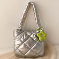 thumbnail image 1 of Bolso de mano hinchado para mujer ligero acolchado con asa superior bolso holgado con colgante, 1 of 9