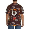 thumbnail image 5 of Disketp Men's Hawaiian A Cup Of Black Coffee On A Saucer Print Shirts Button Down Holiday Beach Shirts-Medium, 5 of 7