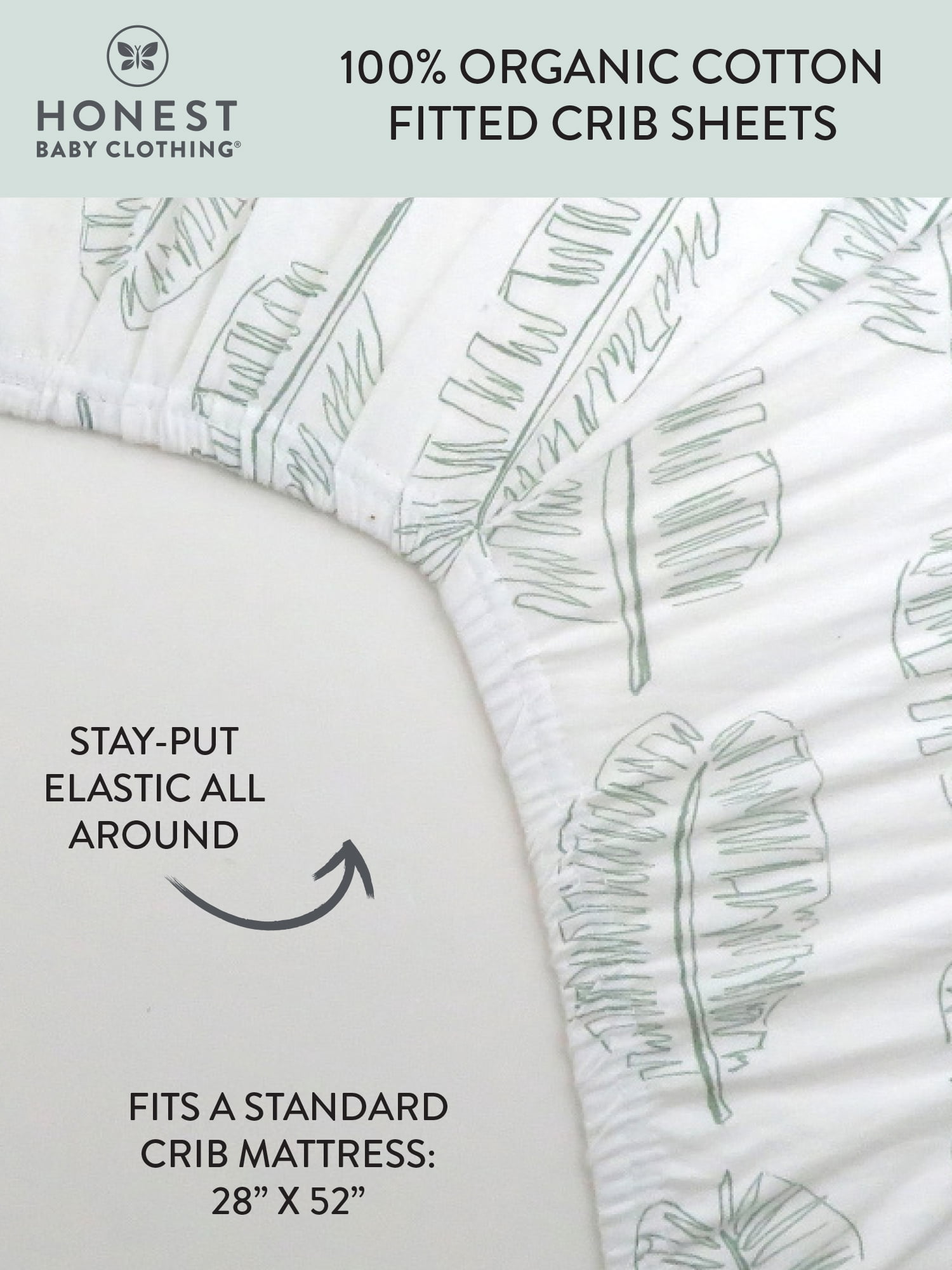 Honest Baby Clothing Organic Cotton Boy/Girl Fitted Crib Sheet