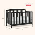 thumbnail image 6 of Dream On Me Odelle 5-in-1 Convertible Crib, Converts from Baby Crib to Toddler Bed, Daybed, Kids Bed and Full Size Bed, Three Adjustable Mattress Heights, Matte Black, 6 of 8