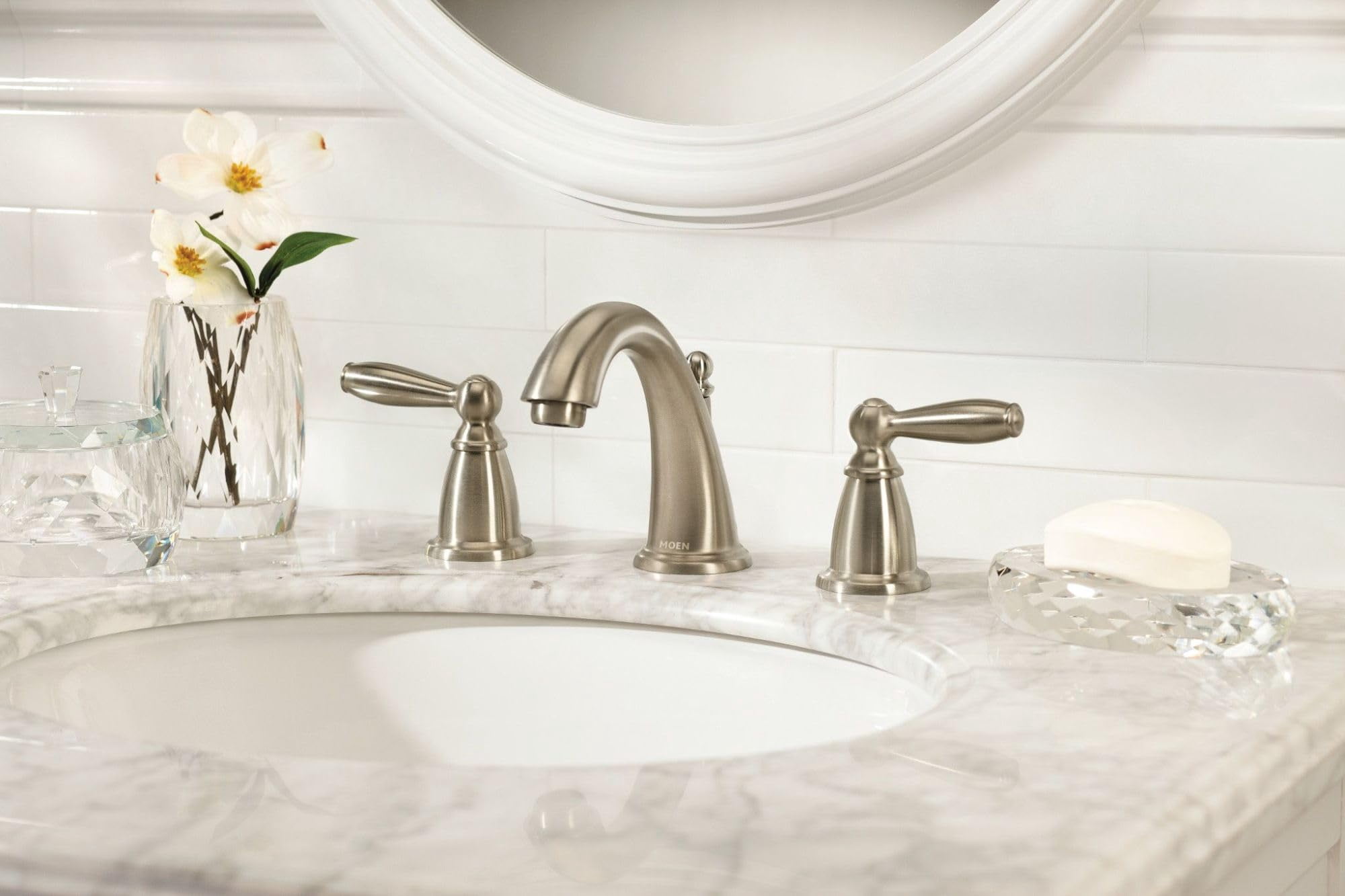 Moen Tv6620 Brantford 1.2 GPM Widespread Bathroom Faucet - Nickel