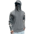 thumbnail image 2 of BVOFAR UPF 50 Long Sleeve Men with Mask Quick Dry Fishing Shirts Long Sleeve UV Rash Guard Summer Cooling Lightweight Hoodies Dark Gray XXL, 2 of 5