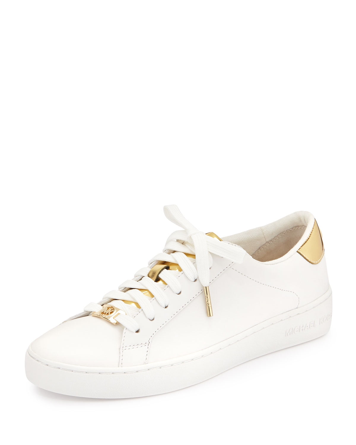 Trainers Michael Kors  Irving white leather and denim sneakers   43S9IRFS2L085