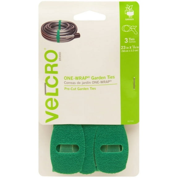 Velcro Garden One-Wrap Straps .875"X23" 3/Pkg-Green