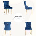 thumbnail image 3 of Sumdeal Velvet Dining Chairs Set of 6, Tall Back Side Chair, Modern Upholstered High-end Tufted Side Chair with Button Back Ring,Blue with Golden Leg, 3 of 6