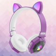 thumbnail image 1 of Auricures Inalámbricos para de Gato para Oreja, Peso Liviano Plegable, Control de , Auricures de Luz LED para Juegos de Computadora - púrpura Soledad Auriculares de juego, 1 of 7