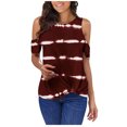 thumbnail image 1 of Gibobby Casual Playera de Manga Corta para Mujer Camiseta para mujer(Vino,M), 1 of 5