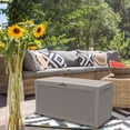 thumbnail image 6 of 380L/100Gal Litre Resin Deck Box Rustproof storage for Patio Furniture with Gas Poles, Garden Tools and Pool Toys, Durable Lockable lid, UV Protected, Weatherproof, Gray, 6 of 7