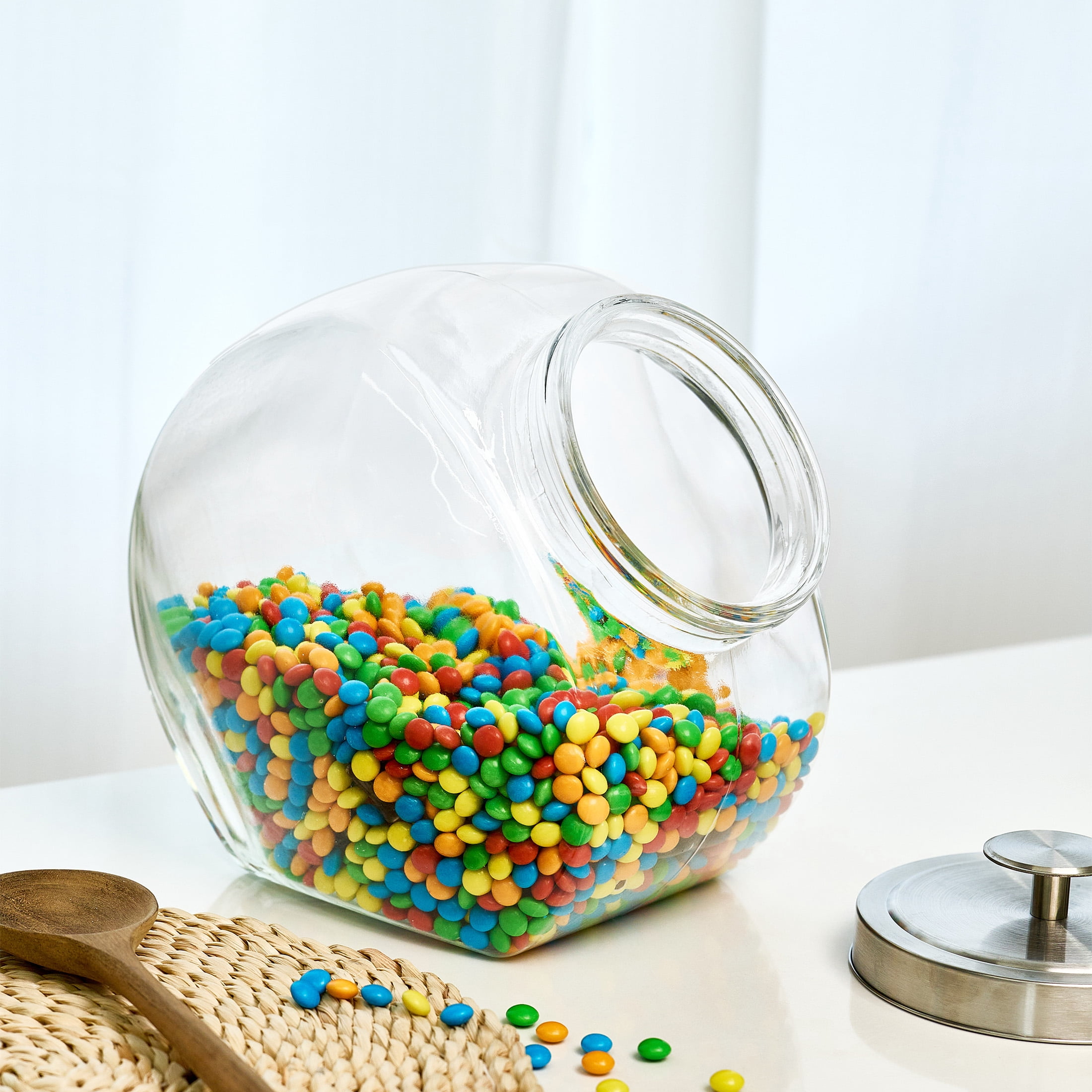 Mainstays Glass Candy Jar with Lid, 145 oz