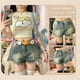 thumbnail image 2 of Pantalones vaqueros Kawaii Sanrio Hello Kitty, pantalones cortos de dibujos animados de Anime Y2K picantes para niñas, pantalones de pierna ancha de cintura alta Retro ajustados a la moda japonesa, 2 of 4