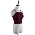 thumbnail image 3 of Womens Casual Vest Stretch Rib Knit Cropped Yoga Sleeveless High Elastic Tank Tops, 3 of 6