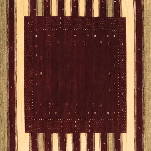 Ahgly Company Indoor Square Abstract Brown Contemporary Area Rugs, 6' Square