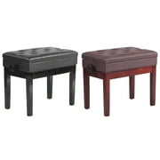Piano Bench Adjustable PU Leather Storage Stool Chair Musical Instrument