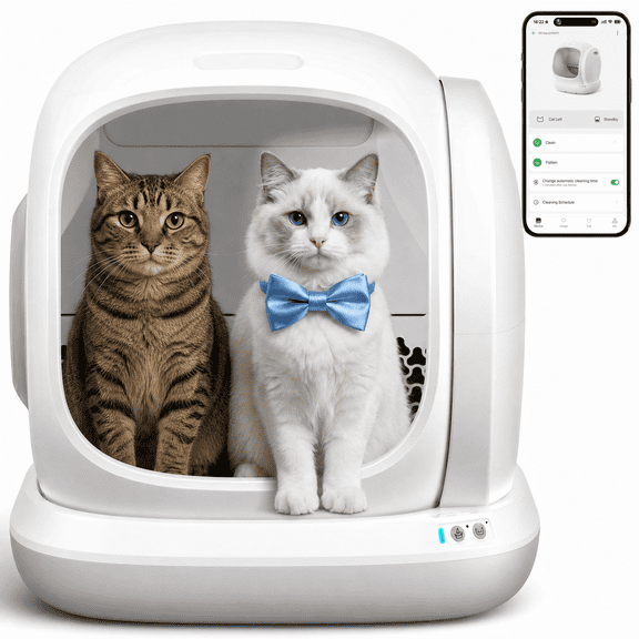 Osoeri 75L Smart Automatic Self-Cleaning Cat Litter Box, APP Control/Integrated Safety Protection,Gray