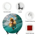 thumbnail image 4 of Gaeub Underwater Swimming Duck Print Ceramic Plate,Dinner Plates,Bone China Decorative Plates with Display Stand,Art Ceramic Ornaments for Wall Hanging Decoration-7in, 4 of 6