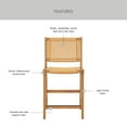 thumbnail image 5 of Better Homes & Gardens Vista Woven Counter-Height Stools 2 Pack, Light Honey Finish, 5 of 14
