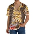thumbnail image 3 of KLL Christmas Tree Print Men's Shirt Short Sleeve Button Down Summer Cuba Beach Shirts- X-Large, 3 of 7