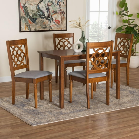 Baxton Studio Renaud Modern Dining Set, 5-Piece, Grey