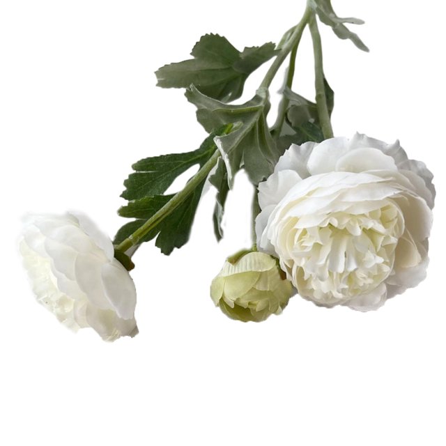 Peonies Artificial Flowers Bulk, Small Ivory Faux Fake Silk Peony