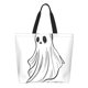 thumbnail image 1 of Balery Cute Ghost Simple Drawing Bolsa Tote Estilo Estético con Cremalleras, Bolsa de Hombro, Bolsa de Compras Grande y Plegable, 1 of 8