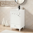 thumbnail image 2 of 18" Small Bathroom Vanity with Ceramic Sink Top, Faucet, Decorative Wavy Edge, 2 of 11