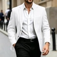 thumbnail image 4 of Jackets for Men, Mens Linen Suit Blazer Lightweight Mens Summer Beach Sport Coat Casual Blazer for Men Single Breasted Solid Jacket, 4 of 9