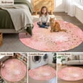 thumbnail image 5 of Round Rugs 3Ft, Pink Snowflake Christmas Round Area Rug Washable Indoor Throw Carpet, Xmas Snowflake Small Non Slip Circle Rug for Bedroom Living Room Home Decor Aesthetic, 5 of 8