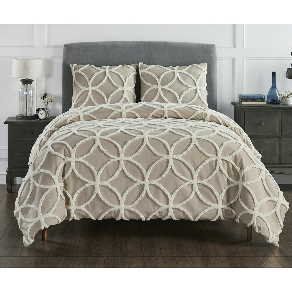 Better Trends Wedding Ring TwoTone 100 Cotton 3Piece Comforter Set