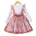 thumbnail image 2 of Esaierr Kids Toddler Floral Dresses Little Girls Spring Fall Baby Dresses Kid Casual Princess Skirt Fashion Floral Dresses Infant Girl Clothes 18M-6Years, 2 of 8