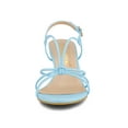 thumbnail image 6 of BLISSFUL STEP Women's Shoes Strappy Slingback Kitten Heel Sandals Sky Blue 7, 6 of 8