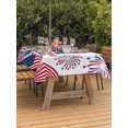 thumbnail image 3 of Outdoor Tablecloth with Umbrella Hole for Patio/Picnic/Party/Camping, Anniversary USA Flag Waterproof Table Cloth Rectangle Table Cover Washable, Eagle American Fireworks (60"x 102"), 3 of 9