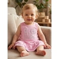 thumbnail image 4 of BemeyourBBs Toddler Baby Girl Big Sister Dress Outfit Infant Baby Girl Pink Summer Tank Dress Big Sister Letter Embroidery Sleeveless Ruffled A Line Dress, 4 of 9