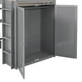 thumbnail image 6 of Euroco Twin Loft Bed with Wardrobe, Storage Shelf and Cabinet, Desk and Drawers, Gray, 6 of 17