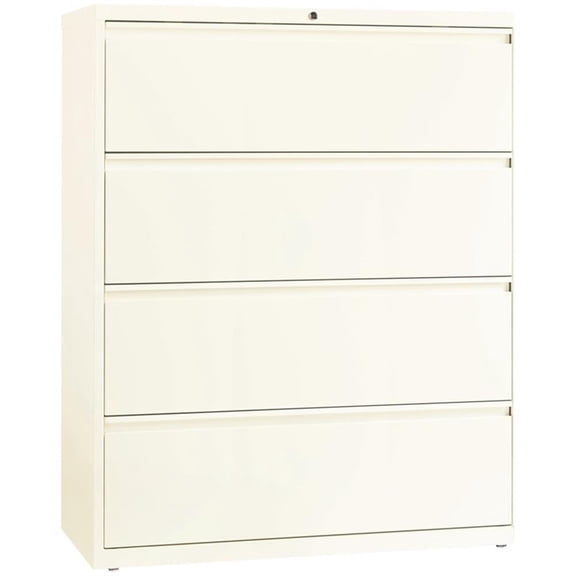 Scranton & Co Metal Off White Filing Cabinet Rectangular 42" Assembled