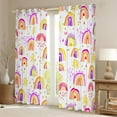 thumbnail image 2 of Manfei Cute Graffiti Rainbow Black Out Curtains,Boho bohemian Style Curtains Pack of 2 (42x63 Each),Pink White Yellow Bedroom Curtains For Girls,Luxury Bedroom Decor, 2 of 6