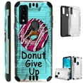 thumbnail image 1 of Compatible with AT&T Maestro 3 Brushed Metal Texture Hybrid Silver Guard Phone Case Cover (Donut Give up), 1 of 2