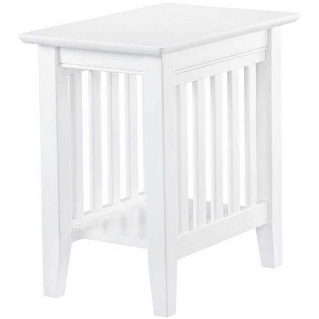Leo & Lacey 14" Solid Wood End Table with Sturdy Legs in White