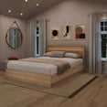 thumbnail image 4 of Nexera Gael Queen Size Headboard with Integrated Lighting, Brown Oak, 4 of 6