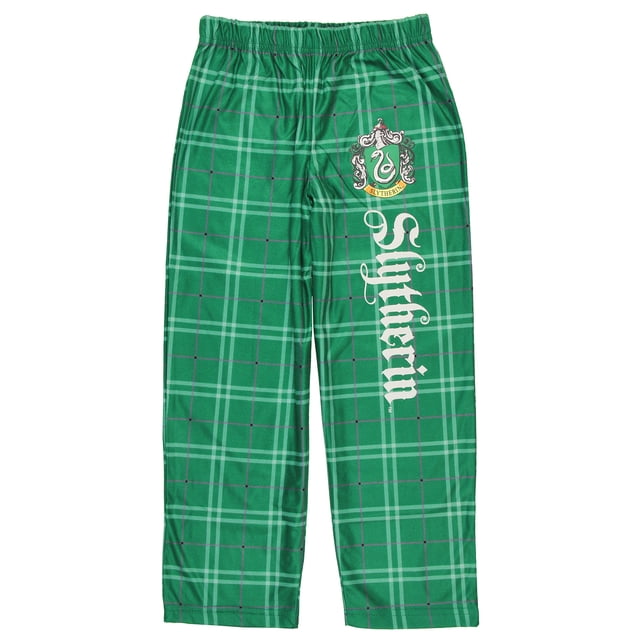 Intimo Harry Potter Big Boys Houses Plaid Pajama Lounge Pants (Slytherin, 14)