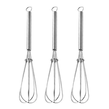 

3pcs Multifunctional Mini Stainless Steel Eggs Whisk Hand Tools Spring Handle