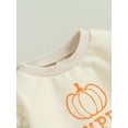 thumbnail image 6 of Wassery Toddler Baby Girls Halloween Outfits Set 6M 12M 18M 2T 3T 4T Infant 2Pcs Fall Winter Clothes Long Sleeve Letters Print Sweatshirt Pumpkin Print Flare Pants, 6 of 9
