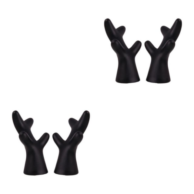 mmirethe 2pcs Easy To Install Antlers Sticker To Decorate Christmas Car Cute Waterproof black large 2Set
